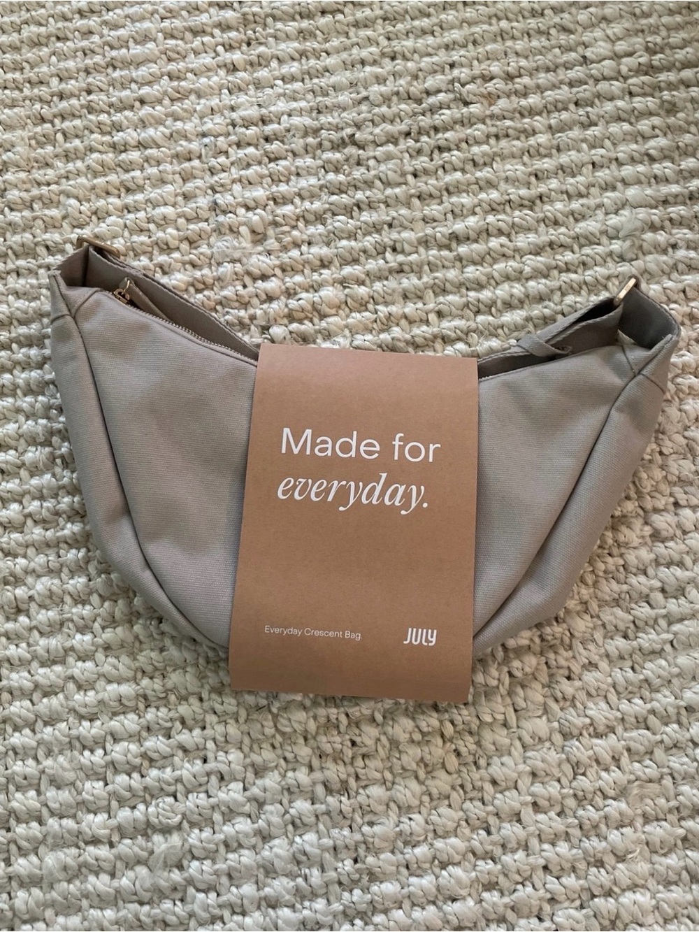 NEW July Everyday Crescent Bag in Taupe